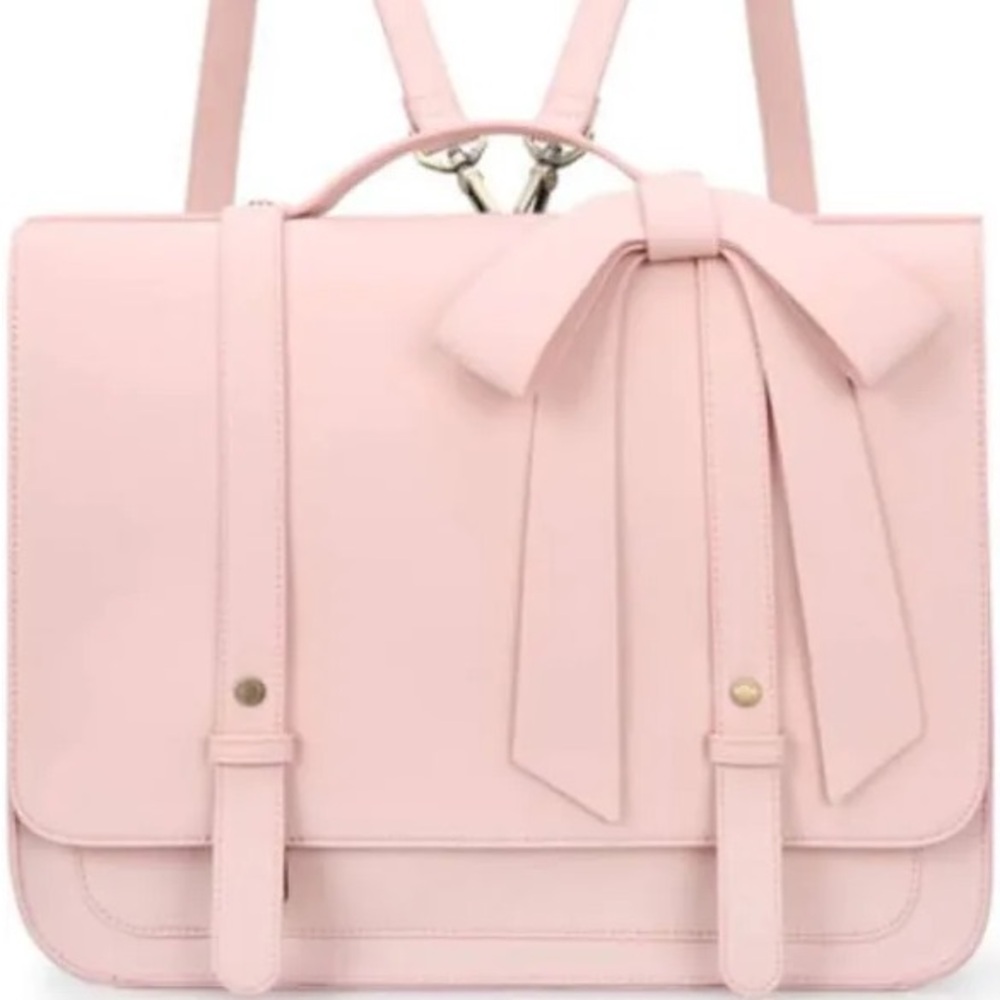 Elegant Pink Bow Women's Backpack